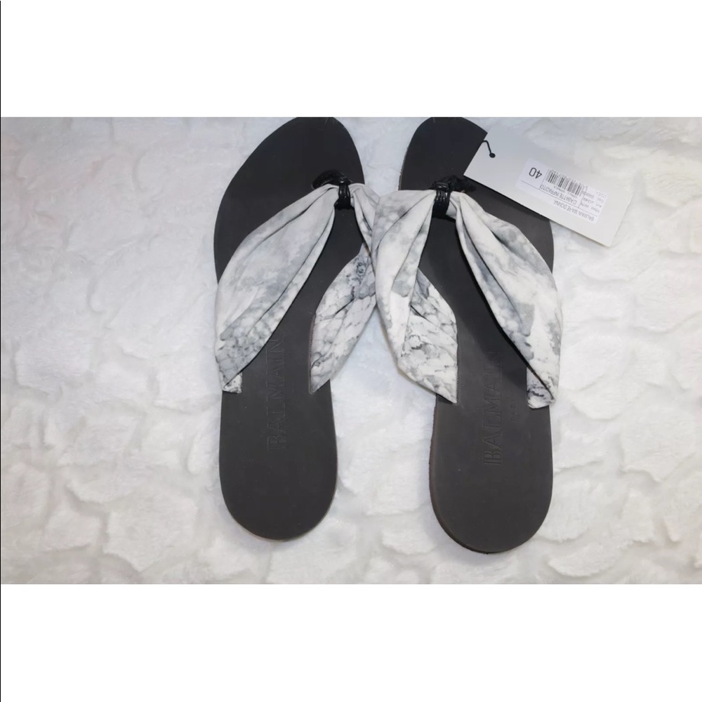Authentic Balmain flat thong sandals
